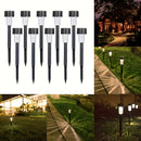 10 piezas de luces solares de sendero KOLYC - Iluminación exterior duradera con lentes claras, diseño de plástico negro para caminos de patio, césped y garajes - Energía solar, instalación fácil, iluminación moderna para jardines y exteriores, luces sola