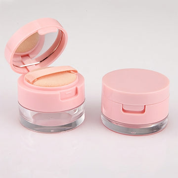 Estuche Compacto para Polvo Suelto de 3g/5g con Tamiz y Esponja - Organizador de Maquillaje Portátil, Sin Fragancia, Mini, Polvo de Miel, Red de Aislamiento