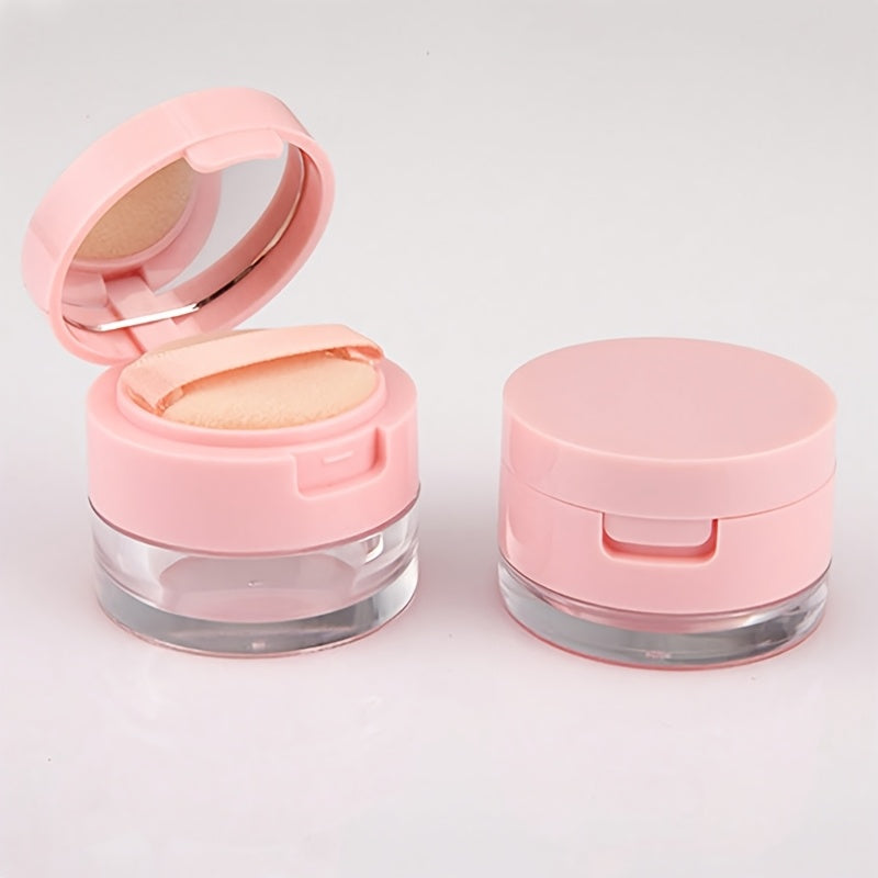 Estuche Compacto para Polvo Suelto de 3g/5g con Tamiz y Esponja - Organizador de Maquillaje Portátil, Sin Fragancia, Mini, Polvo de Miel, Red de Aislamiento