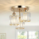 1 pza. Moderno candelabro de cristal de 3 luces con pantalla de cristal, base E27, 110V-240V, montaje semi empotrado, luz colgante ajustable para sala de estar, dormitorio, cocina, pasillo, baño, accesorio de iluminación.