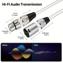 Conjunto de 2 cables para micrófono XLR premium, 15.24 metros - Blanco perla equilibrado con conectores macho a hembra de 3 pines, cobre libre de oxígeno para una transmisión de sonido clara, ideal para actuaciones en vivo, estudios y sistemas de altavoc