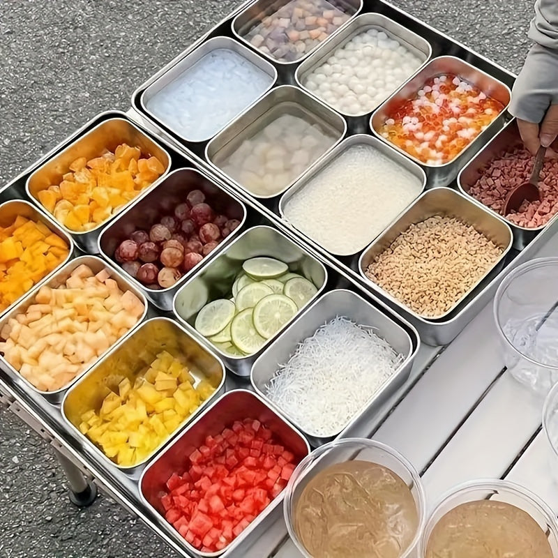 Juego de 9 Recipientes Apilables para Alimentos de Acero Inoxidable con Tapas - Libre de BPA, Organizador Multiusos para Cocina, Apto para Lavavajillas y Contacto con Alimentos, Sin Necesidad de Electricidad