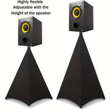 Conjunto de 2 fundas para altavoces con bolsa de almacenamiento, funda para altavoz de DJ, falda para trípode, 360° multifunción para escenario, actuación, bodas, fiestas y eventos de banquete.