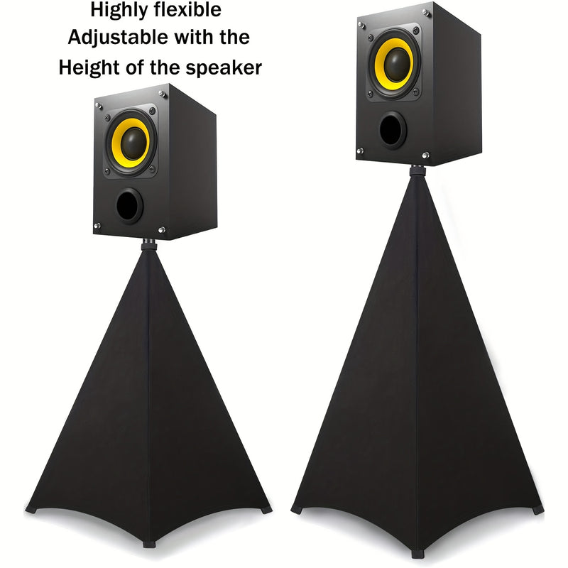 Conjunto de 2 fundas para altavoces con bolsa de almacenamiento, funda para altavoz de DJ, falda para trípode, 360° multifunción para escenario, actuación, bodas, fiestas y eventos de banquete.