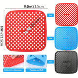 3 Piezas de Tapetes de Silicona para Freidora de Aire, Antideslizantes y Resistentes al Calor hasta 230°C - Soporte Multi-Tamaño y Protector de Encimera para Ninja/Philips/Cosori (Apto para Lavavajillas)