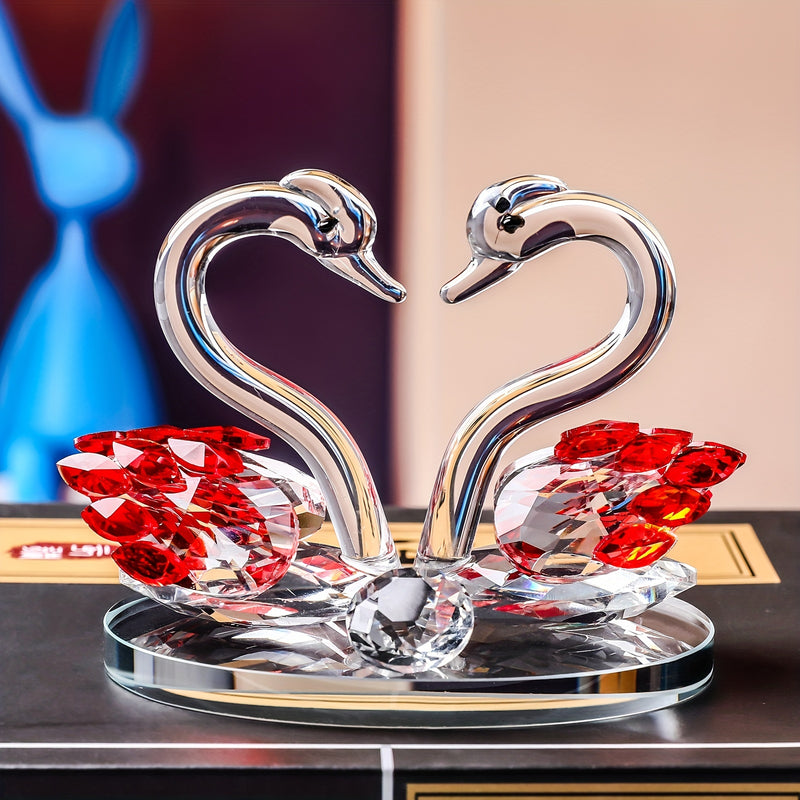 Elegante Figura de Cisne de Cristal para Parejas - Regalo Perfecto para Navidad, Acción de Gracias, Día de San Valentín, Día del Padre y Día de la Madre - Decoración Versátil para Interiores en Cualquier Tipo de Habitación