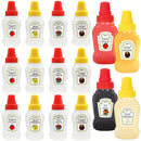 12 Piezas de Botellas Mini de Condimentos, Recipientes Ovalados de Plástico para Salsas, Miel y Aderezos - Lavado a Mano, Sin PVC, Utensilios Esenciales de Cocina para Loncheras y Picnics, Botellas Portátiles de Salsa | Pack Variado de Condimentos | Dise