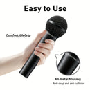 Micrófono Profesional de Alta Resistencia con Malla Metálica - Ideal para Actuaciones en Vivo, Grabación en Estudio, Podcasts y Streaming - Compatible con Karaoke, Mezcladores e Interfaces de Audio - Sin Necesidad de Batería/Energía, Conector 6.35mm, Dis