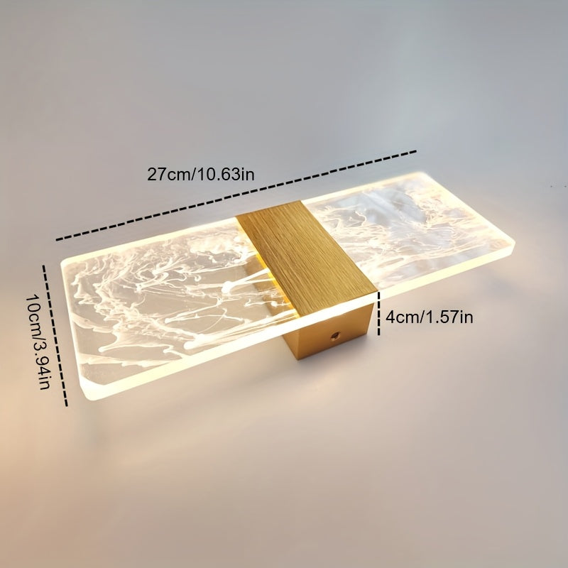 Aplique de pared moderno en acrílico con LED cálido, montaje semiempotrado, acabado metálico, incluye hardware de instalación, para dormitorio, sala de estar, hotel, estudio, pasillo, estilo industrial, cafetería, restaurante - ambiente romántico, decora