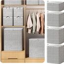 Grandes Bolsas de Almacenamiento Plegables con Tapa y Asas - Estampado Espiga, Varios Tamaños (30L/110L/150L/220L) para Ropa, Ropa de Cama, Cojines y Juguetes - Organizador Subcama para Armario o Clóset, Accesorio de Decoración Neutro, Cierre Seguro con