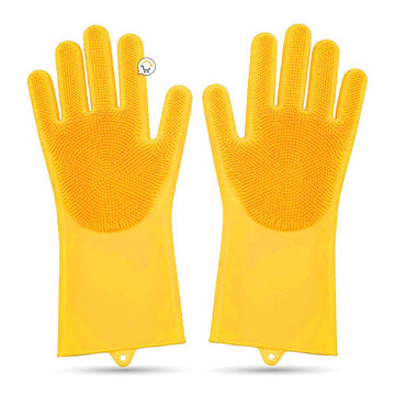Guantes Silicona Multiusos Lava Vajilla Platos Baño Mascotas HD4838