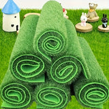 6 piezas de césped artificial verde de plástico, alfombra de césped DIY, no requiere electricidad, hecho de plástico, adecuado para decoración de suelo al aire libre en el jardín.