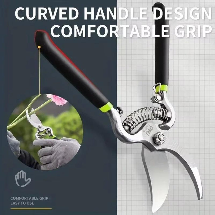 Tijeras de podar profesionales de 20,32 cm, tijeras de jardín de acero al carbono, diseño contemporáneo, no requieren energía, tijeras multifuncionales para ramas de árboles para jardinería doméstica.