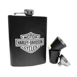 Licorera Whiskera Harley Davidson 8 Oz Acero Inoxidable 2 Copas MJ-088