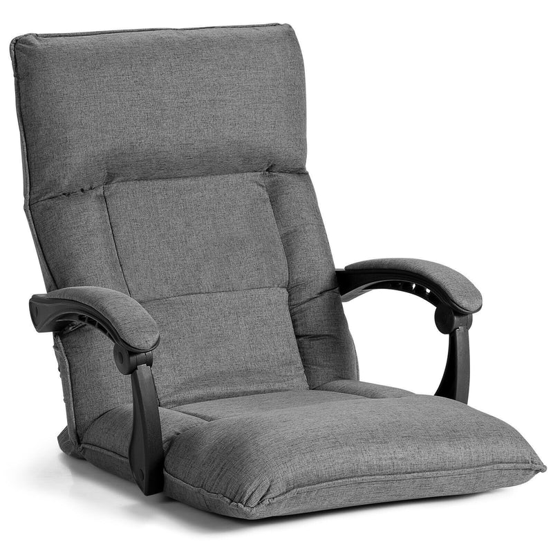 Silla de juego ergonómica gris de 1 pieza con soporte lumbar ajustable - Diseño que ahorra espacio, acolchado de poliéster cómodo, ideal para juegos en PC y oficina en casa, silla de oficina moderna|Silla de oficina con mecanismo de asiento ajustable