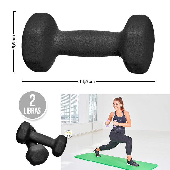 Pesas deportivas 2 Libras Set Mancuernas x 2 Gimnasia GSP-2555-2