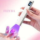 Lámpara LED para arte de uñas FEIYBA - Portátil, recargable por USB, diseño compacto con pantalla digital, ideal para manicura y pedicura, lámpara para arte de uñas, herramienta de manicura, herramienta de belleza elegante, cuerpo de plástico duradero