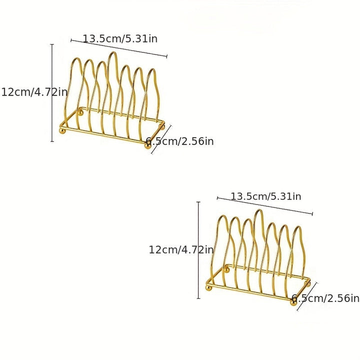 1pc Estante Multifuncional Geométrico para Cocina, Comedor, Plato, Plato, Horno, Toaster, Estante de Toallas de Papel de Hotel de Alta Gama, Estante de Toallas de Papel de Alta Calidad, Electrochapado en Oro, Suministros Universales para el Hogar