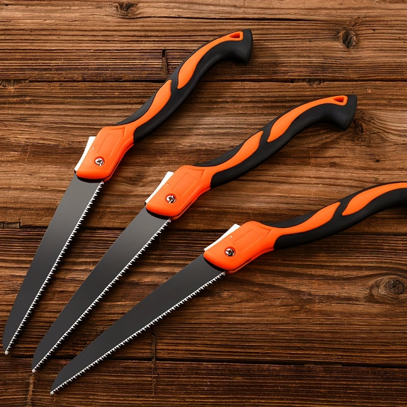 Cuchilla de mano plegable compacta para jardinería y carpintería - Hoja de metal duradera, mango ergonómico, cuchilla de poda portátil con hoja de acero SK5, diseño naranja y negro, cuchilla de carpintería | Diseño ergonómico | Cuchilla de metal duradera