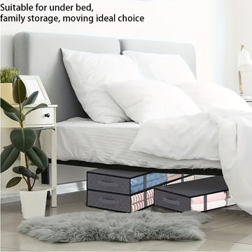 2pcs Bolsas de Almacenamiento Plegables de Gran Capacidad con Ventana Transparente y Asas Duraderas - Cierre de Cremallera Resistente, Organizador de Tela No Impermeable para Ropa, Zapatos, Ropa de Cama y Juguetes - Ideal para la Organización del Hogar,