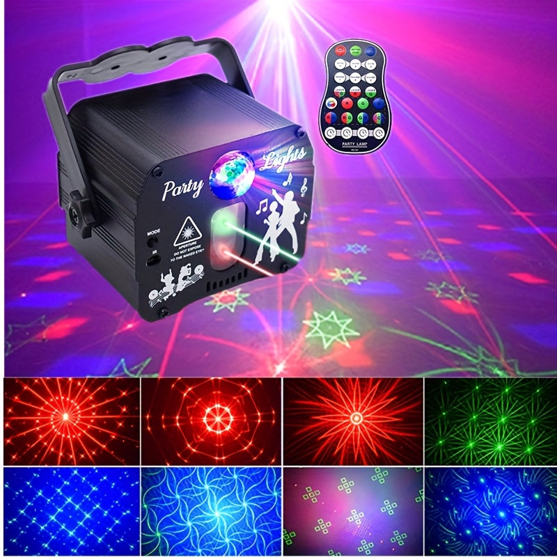 Luces de fiesta, bolas de discoteca DJ, luces láser RGB estroboscópicas con control por voz y mando a distancia, para reuniones familiares, festividades, Navidad, Halloween, regalos decorativos, bodas, cumpleaños, karaoke y ambiente en bares y KTV