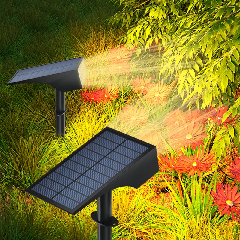 Juego de 2 luces solares para jardín, exteriores, paisajismo, patio, árboles, sin control remoto