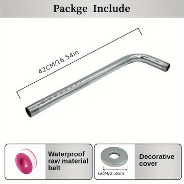 1 pieza de brazo de ducha de acero inoxidable con 4 estilos, extensión de ducha retro montada en la pared para baño en casa y hotel, ajuste universal con cubierta decorativa, resistente y duradero, accesorios de baño