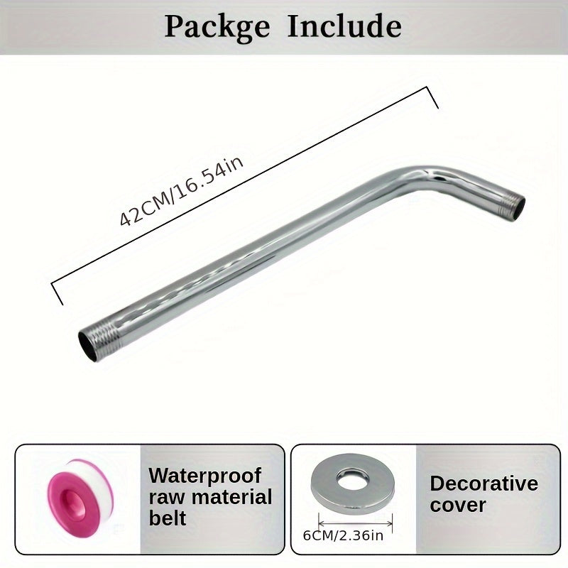 1 pieza de brazo de ducha de acero inoxidable con 4 estilos, extensión de ducha retro montada en la pared para baño en casa y hotel, ajuste universal con cubierta decorativa, resistente y duradero, accesorios de baño