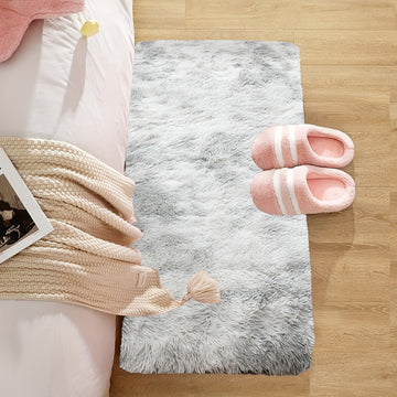1pc Alfombra de Área Suave y Esponjosa en Forma de Rectángulo, Alfombra de Habitación Plush, Alfombra de Piso Gruesa Antideslizante, Tamaño Sala de Estar, Hecha a Máquina con Fibra de Poliéster, Pila Baja, Lavable, Uso Interior