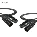 2 unidades de cables de micrófono XLR a XLR de alta calidad, masculino a femenino, con cobre libre de oxígeno (OFC) y trenzado de nailon, negro, 1,5 metros, para micrófono, escenario, estudio, estudio en casa.