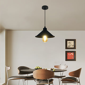 2 piezas de lámparas colgantes industriales retro E27 negras, base de metal esmerilado, diseño moderno para comedor, cocina, pasillo o dormitorio (focos no incluidos), decoración de pared para cocina