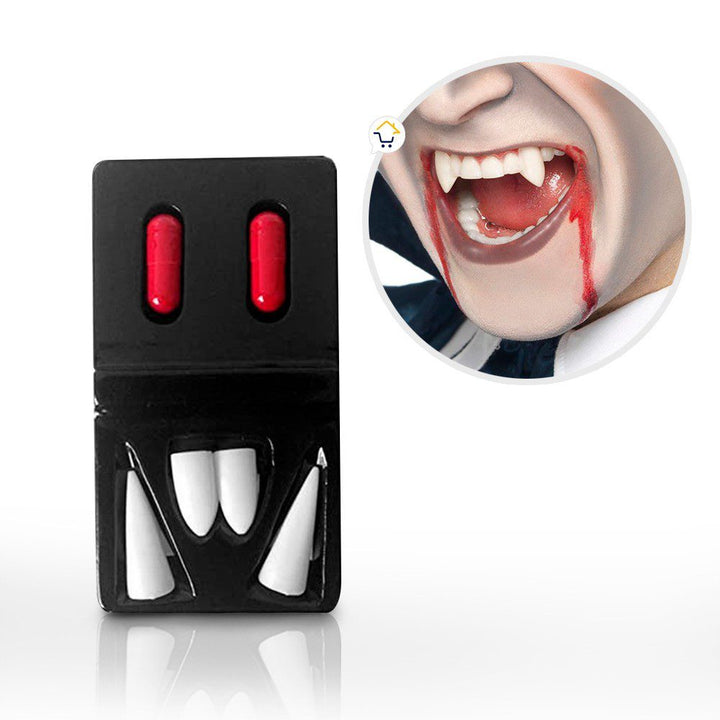 Colmillos Dracula Capsula Sangre Accesorio Disfraz Adultos OF225
