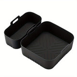 Juego de 2 bandejas de silicona para freidoras de aire, reutilizables y antiadherentes, fáciles de limpiar en freidoras, hornos y microondas, accesorios para alitas de pollo, papas fritas y snacks