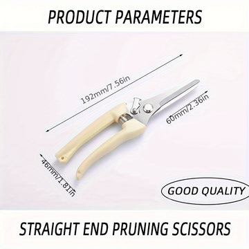 Paquete de 1 Tijeras de Poda Profesionales con Cuchillas de Acero Inoxidable y Mangos Ergonómicos - Cortaúñas Manuales para Bonsái, Huerto, Jardinería Exterior (Amarillo), Tijeras de Podar para Jardín, Herramienta para Bonsái, Diseño Clásico de Hoja, Cor
