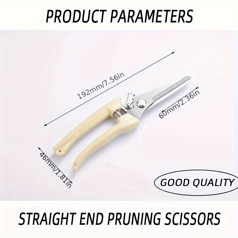Paquete de 1 Tijeras de Poda Profesionales con Cuchillas de Acero Inoxidable y Mangos Ergonómicos - Cortaúñas Manuales para Bonsái, Huerto, Jardinería Exterior (Amarillo), Tijeras de Podar para Jardín, Herramienta para Bonsái, Diseño Clásico de Hoja, Cor
