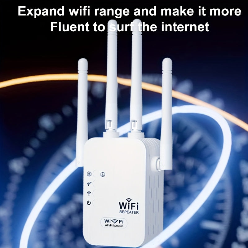 Repetidor de señal Wi-Fi, amplificador de red doméstica, cobertura estable en toda la casa, compatible con 2.4GHz y sistema WIFI6, enchufar y listo, sistema de 4 antenas, extensión fácil del WiFi, ideal para oficinas y cafeterías