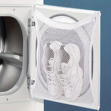 1pc Secador de Zapatos y Bolsa de Máquina de Lavar, Zapato, Ropa y Bolsa de Malla de Secado de Ropa con Cremallera y Asa, Fácil de Instalar, Reutilizable, Tejido de Tela, Forma Rectangular, Elástico Ajustable para la Mayoría de Puertas de Secadora, Bolsa