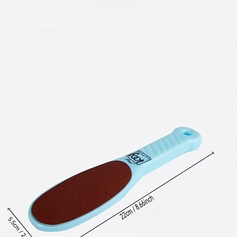 Lima de pie de plástico hipoalergénico con superficie de abrasivo rojo - Herramienta de exfoliación de doble cara para eliminar la piel muerta y callos, ideal para el cuidado del talón y la suela, herramienta de cuidado de pies | Diseño ergonómico | Text