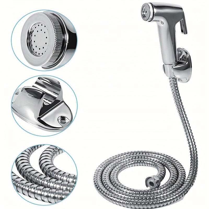 Kit de ducha portátil de alta presión para 30 hogares | Pistola de limpieza de baño y inodoro con manguera y soporte de pared | Boquilla de limpieza automática para ducha, mascotas y pañales | Potente chorro para el cuidado del baño de mujeres | Diseño d