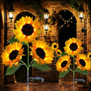 Luces solares decorativas con forma de girasol, 3 LED en tono amarillo, ideales para jardín, patio, césped, villa o camino