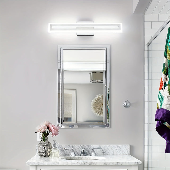 [Luces LED 24In/60cm de Níquel] Luces de Baño LED de 24In/60cm en Níquel Cepillado - Luces de Tocador Sobre Espejo Luz de Pared - 6000K