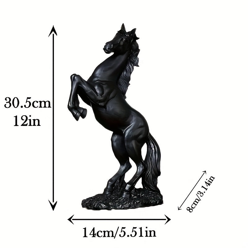 Elegante Figura de Caballo Resina, 1 ud Figura de Resina Elegante de Caballo de Pie - Escultura Creativa para Decoración del Hogar en Sala de Estar, Estudio, Escritorio, Barra de Gabinete - Adorno de Animal para Oficina, Regalo