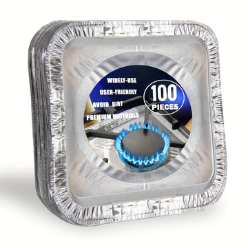 10/30/50pcs Cubierta Cuadrada para Quemador de Estufa, Tapa Cuadrada para Cocina, Protector Antigrasa para Estufa de Gas, Anillo de Aluminio Engrosado, Limpieza de Encimera de Cocina, Adecuado para Uso Doméstico, en la Cocina y Restaurante