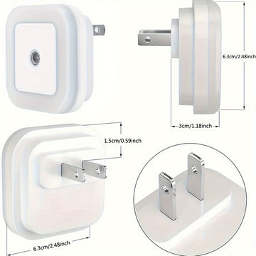 Audeanor 4pcs Luces Nocturnas LED Inteligentes - Encendido/Apagado Automático con Sensor de Movimiento, Iluminación de Pared para Dormitorio, Cocina, Escaleras y Pasillo, Lámpara de Luz Nocturna Inteligente