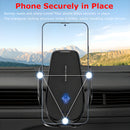 Cargador de coche inalámbrico de 15W con auto-enganche, rotación de 360° - Conector USB, compatible con iPhone 17/16/15/14/13/12/11 Pro Max/Xs, Samsung Galaxy S24 Ultra/S23/S22/S21/S20/S10+, teléfonos de Google y más - Sin batería, carga rápida de 15W