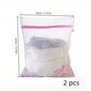 2pcs Bolsas De Lavado Para Ropa Surtida, Bolsas De Lavado De Malla, Organizador De Almacenamiento De Viaje Con Cremallera Premium, Bolsas De Protección Para Lavado De Ropa, Adecuadas Para Lavandería, Camisa, Sujetador, Calcetines, Medias, Lencería, Ropa