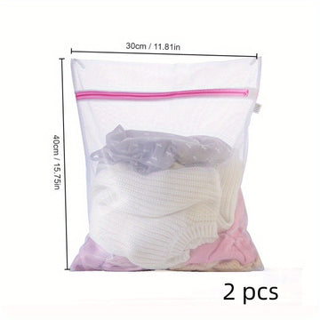 2pcs Bolsas De Lavado Para Ropa Surtida, Bolsas De Lavado De Malla, Organizador De Almacenamiento De Viaje Con Cremallera Premium, Bolsas De Protección Para Lavado De Ropa, Adecuadas Para Lavandería, Camisa, Sujetador, Calcetines, Medias, Lencería, Ropa