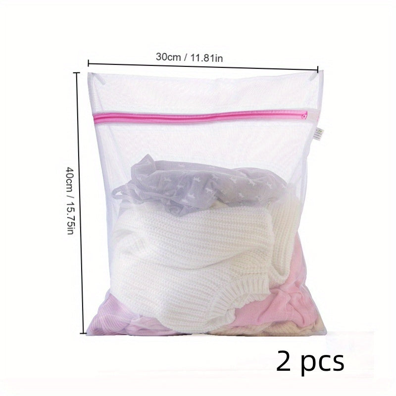 2pcs Bolsas De Lavado Para Ropa Surtida, Bolsas De Lavado De Malla, Organizador De Almacenamiento De Viaje Con Cremallera Premium, Bolsas De Protección Para Lavado De Ropa, Adecuadas Para Lavandería, Camisa, Sujetador, Calcetines, Medias, Lencería, Ropa