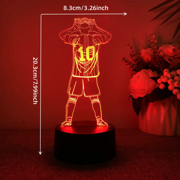 1pc Luz Nocturna 3D Creativa Serie Fútbol con Control Táctil USB, Brillo Ajustable y Colorido - Regalo para Aficionados del Fútbol