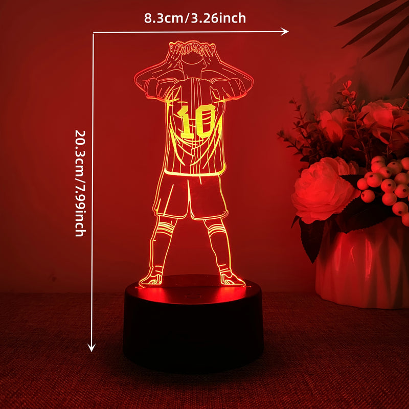 1pc Luz Nocturna 3D Creativa Serie Fútbol con Control Táctil USB, Brillo Ajustable y Colorido - Regalo para Aficionados del Fútbol